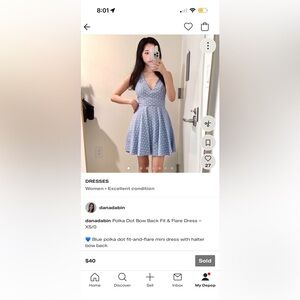 SOLD - City Studio Blue Polka Dot Fit & Flare Sundress – Size 1 (Fits XS)